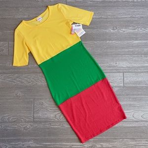 NWT LuLaRoe Color-block Julia Dress - XXS
